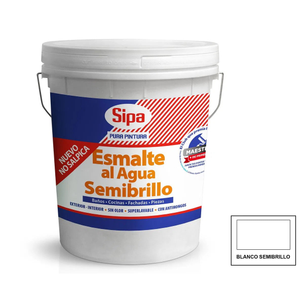 ESMALTE AL AGUA SIPA SEMI BRILLO BLANCO TINETA