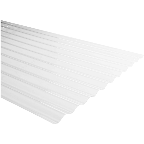 POLICARBONATO ACANALADO 0,7MM 085X2 1/2MT TRANSPARENTE