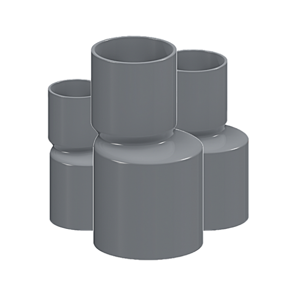 REDUCCION PVC SANITARIO GRIS 75X50MM