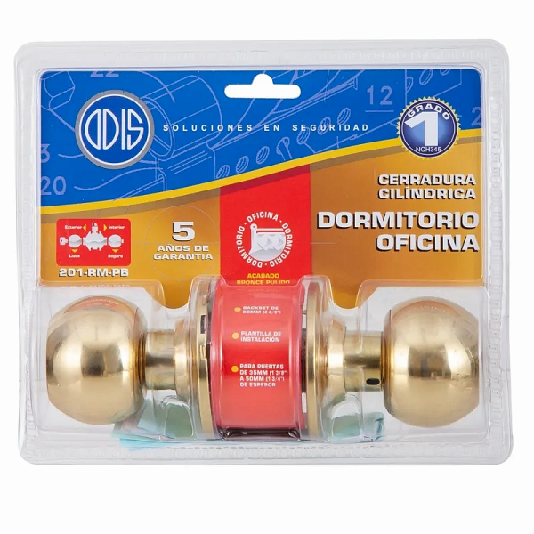 CERRADURA ODIS 201 POMO BRONCE DORMITORIO Y OFICINA