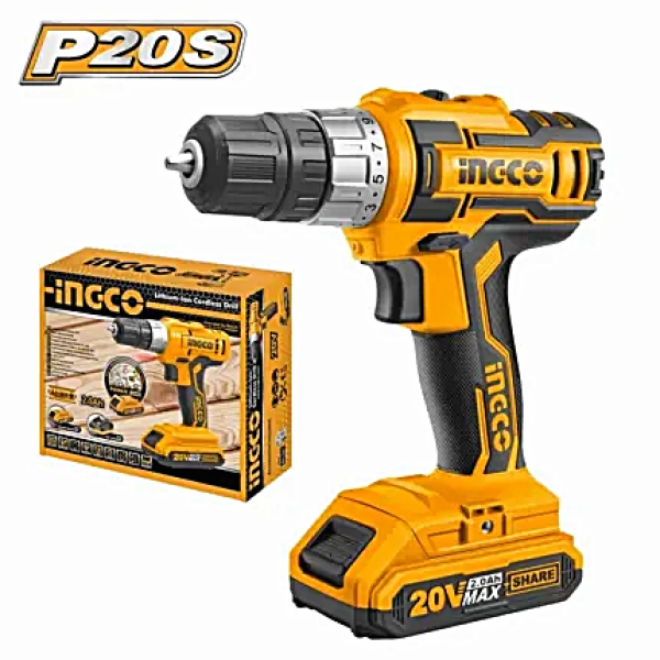 TALADRO ATORILLADOR INALAMBRICO 20V CDLI20012 INGCO