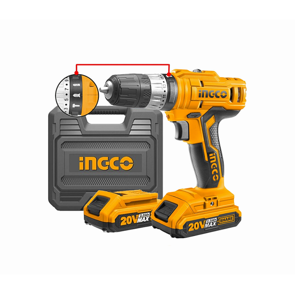 TALADRO PERCUTOR INALAMBRICO 20V CIDLI20012 INGCO