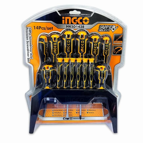 SET DE DESTORNILLADORES 14 PIEZAS INGCO HKSD1428