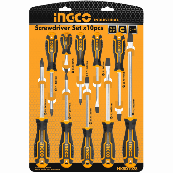 SET DESTORNILLADOR INGCO 10PCS HKSD1028
