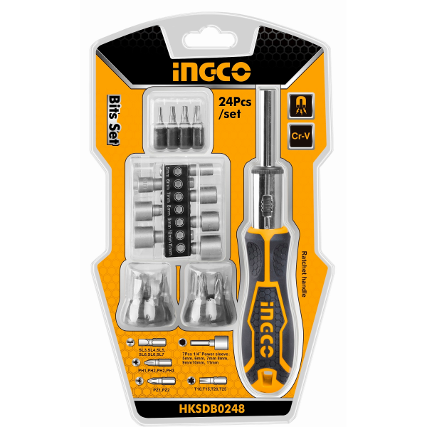 SET DESTORNILLADOR INGCO 24PCS HKSDB0248