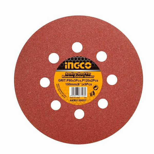 DISCO LIJA VELCRO 6" 5PCS G80 INGCO AKRS150051