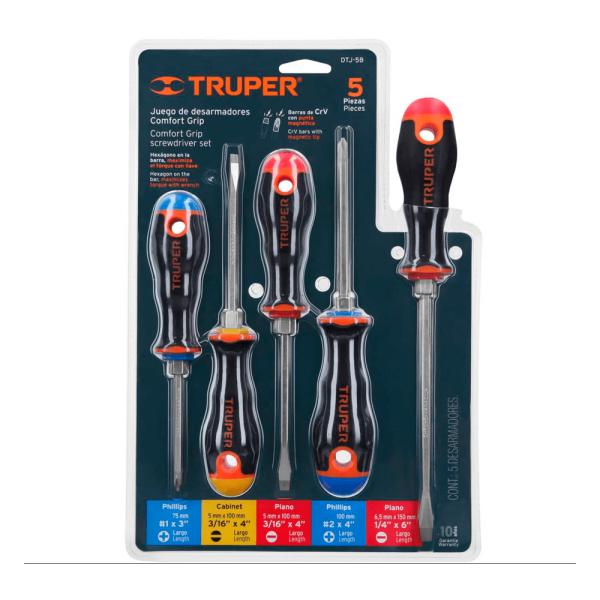 DESTORNILLADOR TRUPER SET DE 5 UNIDADES