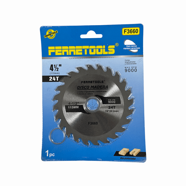 DISCO SIERRA 4 1/2" 115MM 24 DIENTES FERRETOOLS