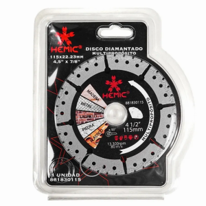 DISCO DIAMANTADO MULTIPROPOSITO HEMIC 115X3X22,23MM