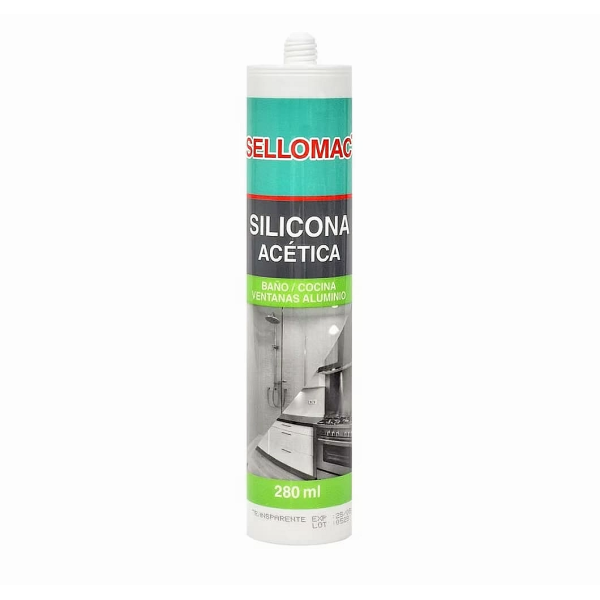 SILICONA ACETICA C/FUNGICIDA TRANSPARENTE SELLOMAC 280ML