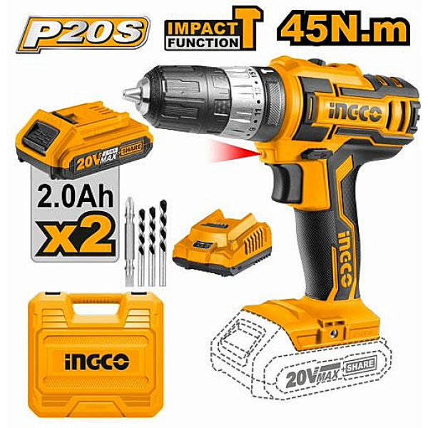 TALADRO PERCUTOR P20S 20V CIDLI200215 INGCO
