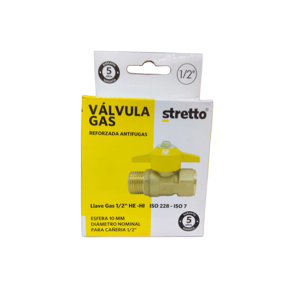 Llave Paso Gas Stretto HI HE 1/2