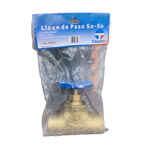 Llave Paso Bronce 1" SO-SO Taumm