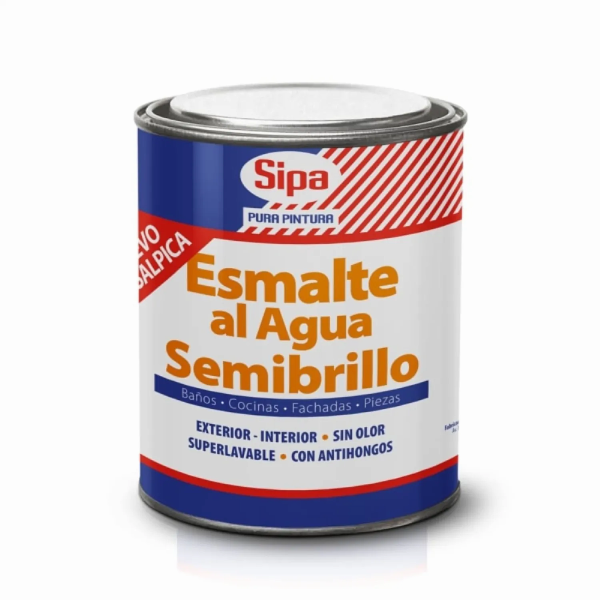Esmalte Agua Semi Brillo Sipa 1/4 gl Blanco